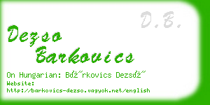 dezso barkovics business card